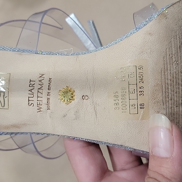 Stuart Weitzman, Size 8 "SW Bow 100 Slide" Heeled Sandals, EUC - Picture 5 of 8